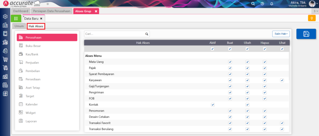 Cara Membuat Akses Grup Pada Menu Accurate Online