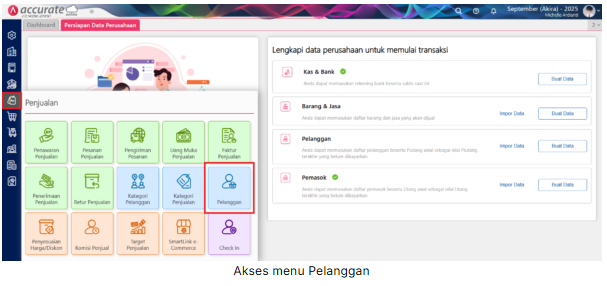 Accurate Online-Akses Menu Pelanggan