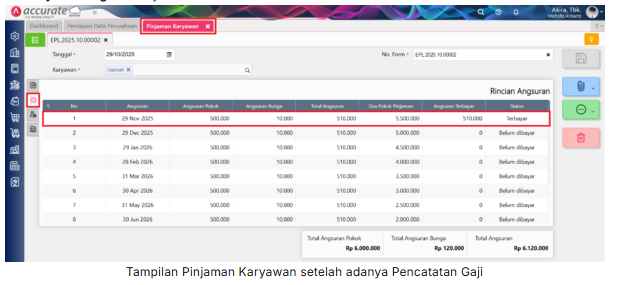 Fitur Pencatatan Gaji